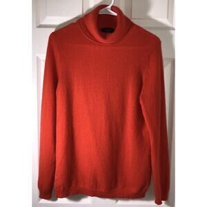 Cashmere Charter Club Luxury Sweater Turtleneck Orange 100% Cashmere Womens Sz L